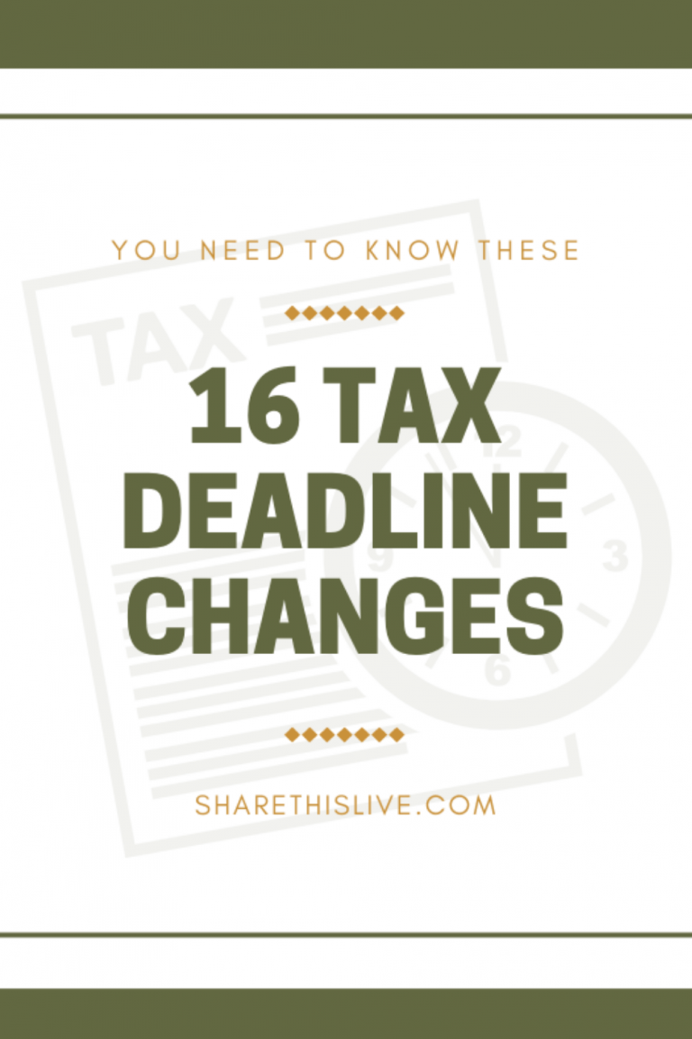 16 Changes On Tax Deadlines That You Must Know